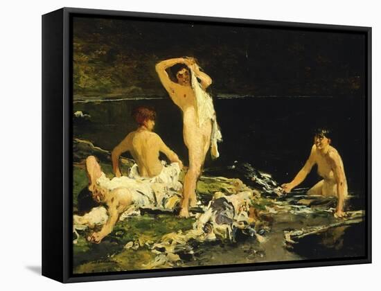 Bathers-Lorenzo Delleani-Framed Stretched Canvas