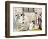 Bathhouse Women, Japanese Wood-Cut Print-Lantern Press-Framed Art Print