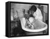 Bathing a Dog-null-Framed Stretched Canvas