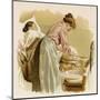 Bathing an Elderly Patient Who is Bed Bound-null-Mounted Art Print