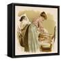 Bathing an Elderly Patient Who is Bed Bound-null-Framed Stretched Canvas