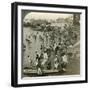 Bathing at a Ghat on the Ganges, Calcutta, India, C1900s-Underwood & Underwood-Framed Photographic Print