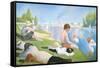 Bathing at Asnieres-Georges Seurat-Framed Stretched Canvas