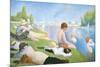 Bathing at Asnieres-Georges Seurat-Mounted Premium Giclee Print