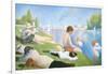 Bathing at Asnieres-Georges Seurat-Framed Art Print