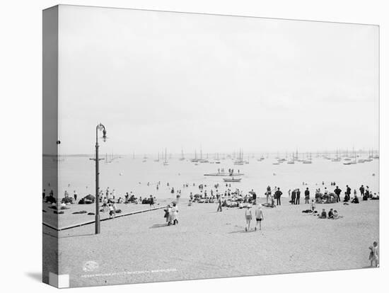 Bathing at City Point, South Boston, Mass-null-Stretched Canvas