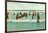 Bathing at Coney Island, New York City-null-Framed Art Print