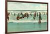 Bathing at Coney Island, New York City-null-Framed Art Print