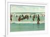 Bathing at Coney Island, New York City-null-Framed Premium Giclee Print