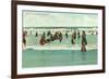 Bathing at Coney Island, New York City-null-Framed Premium Giclee Print