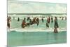 Bathing at Coney Island, New York City-null-Mounted Premium Giclee Print