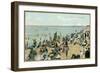 Bathing at Coney Island, New York-null-Framed Art Print