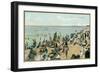 Bathing at Coney Island, New York-null-Framed Art Print