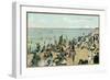 Bathing at Coney Island, New York-null-Framed Art Print