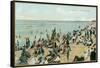 Bathing at Coney Island, New York-null-Framed Stretched Canvas