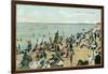 Bathing at Coney Island, New York-null-Framed Art Print