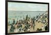 Bathing at Coney Island, New York-null-Framed Art Print