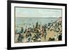 Bathing at Coney Island, New York-null-Framed Art Print