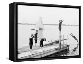 Bathing at Manhansett I.E. Manhanset House, Shelter Island, N.Y.-null-Framed Stretched Canvas