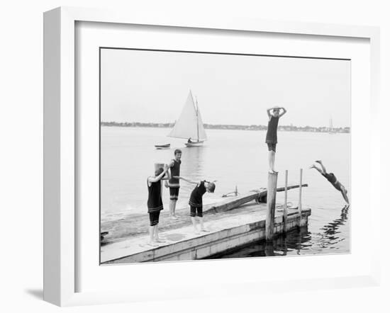 Bathing at Manhansett I.E. Manhanset House, Shelter Island, N.Y.-null-Framed Photo