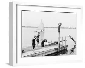 Bathing at Manhansett I.E. Manhanset House, Shelter Island, N.Y.-null-Framed Photo