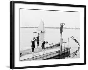 Bathing at Manhansett I.E. Manhanset House, Shelter Island, N.Y.-null-Framed Photo