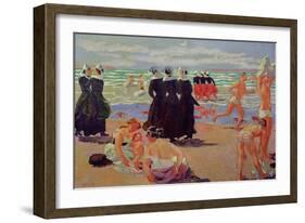 Bathing at the Pardon of Sainte-Anne-La-Palud, 1905-Maurice Denis-Framed Giclee Print