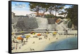 Bathing Beach, Pacific Grove-null-Framed Stretched Canvas