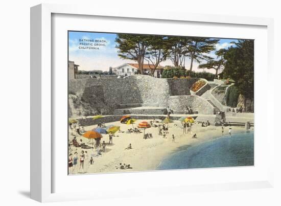 Bathing Beach, Pacific Grove-null-Framed Art Print