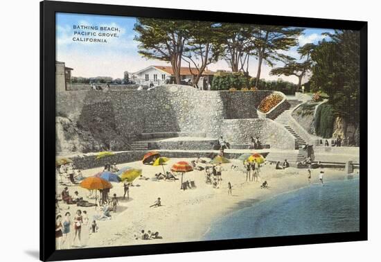 Bathing Beach, Pacific Grove-null-Framed Art Print