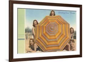 Bathing Beauties and Umbrella-null-Framed Art Print