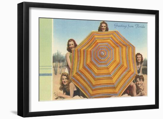 Bathing Beauties and Umbrella-null-Framed Art Print