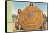 Bathing Beauties and Umbrella-null-Framed Stretched Canvas