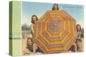 Bathing Beauties and Umbrella-null-Stretched Canvas