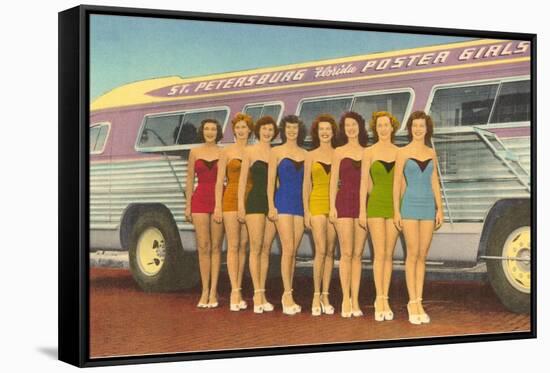 Bathing Beauties by Bus, St. Petersburg, Florida-null-Framed Stretched Canvas