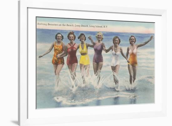 Bathing Beauties, Long Island, New York-null-Framed Art Print