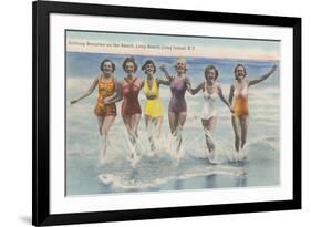 Bathing Beauties, Long Island, New York-null-Framed Art Print