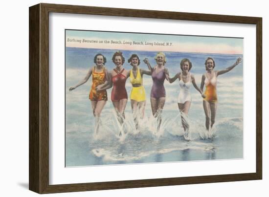 Bathing Beauties, Long Island, New York-null-Framed Art Print