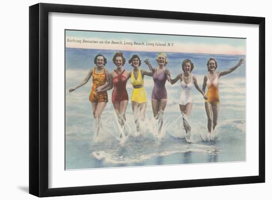 Bathing Beauties, Long Island, New York-null-Framed Art Print