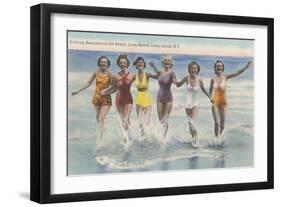 Bathing Beauties, Long Island, New York-null-Framed Art Print