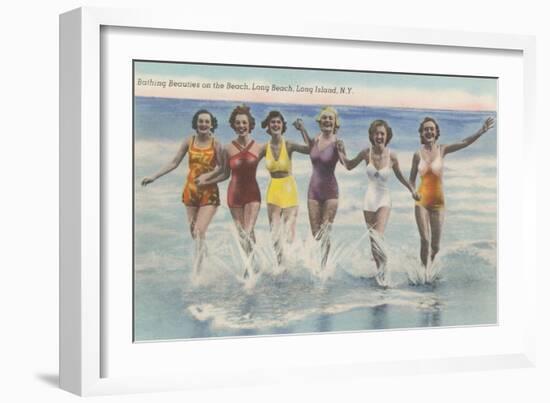 Bathing Beauties, Long Island, New York-null-Framed Art Print