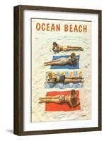 Bathing Beauties, Ocean Beach-null-Framed Art Print