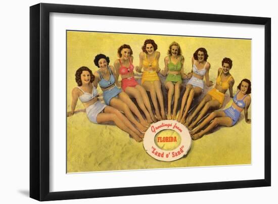 Bathing Beauties on Beach, Florida-null-Framed Art Print