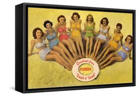 Bathing Beauties on Beach, Florida-null-Framed Stretched Canvas