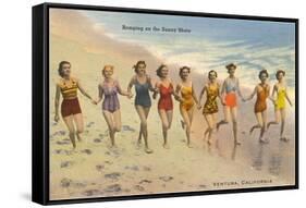 Bathing Beauties on Beach, Ventura-null-Framed Stretched Canvas