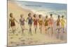 Bathing Beauties on Beach, Ventura-null-Mounted Art Print