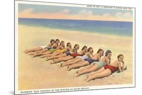 Bathing Beauties on Miami Beach, Florida-null-Mounted Art Print