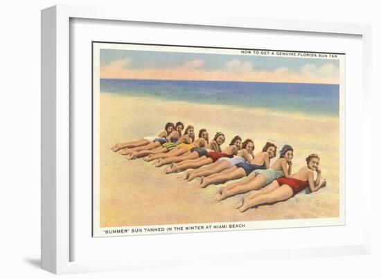 Bathing Beauties on Miami Beach, Florida-null-Framed Art Print