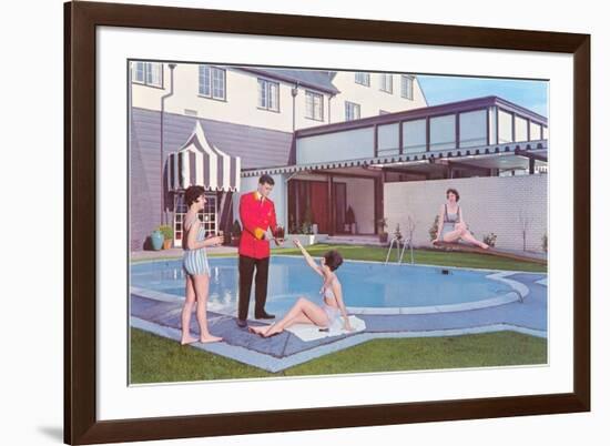 Bathing Beauties with Butler-null-Framed Art Print