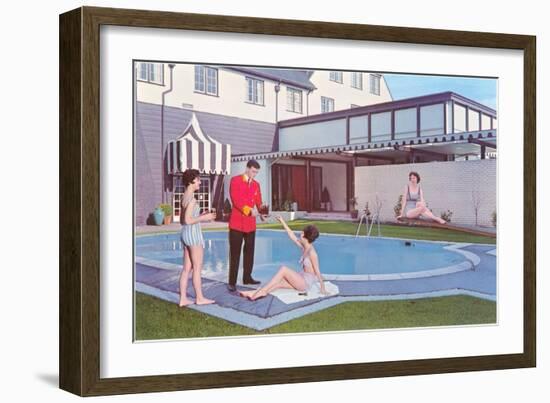 Bathing Beauties with Butler-null-Framed Art Print
